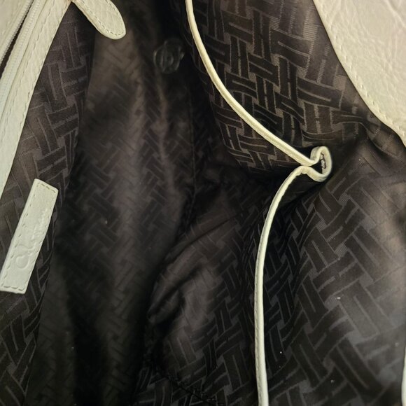 Cole Haan Leather Tote Bag Cream & Tan Trim - Picture 10 of 10